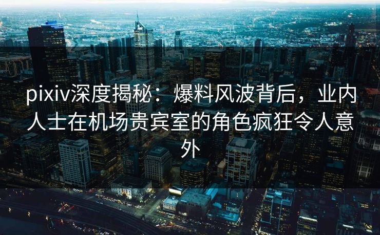 pixiv深度揭秘:爆料风波背后,业内人士在机场贵宾室的角色疯狂令人意外 pixiv深度揭秘:爆料风波背后,业内人士在机场贵宾室的角色疯狂令人意外