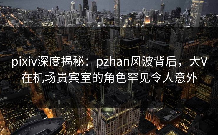 pixiv深度揭秘：pzhan风波背后，大V在机场贵宾室的角色罕见令人意外