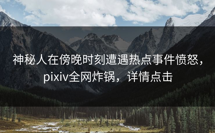 神秘人在傍晚时刻遭遇热点事件愤怒，pixiv全网炸锅，详情点击