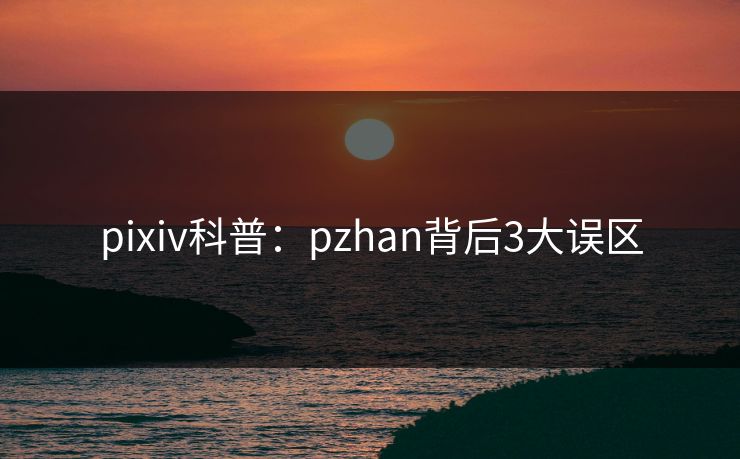 pixiv科普：pzhan背后3大误区